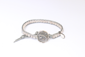 Women's wrap bracelet with Moonstone gemstones on natural leather